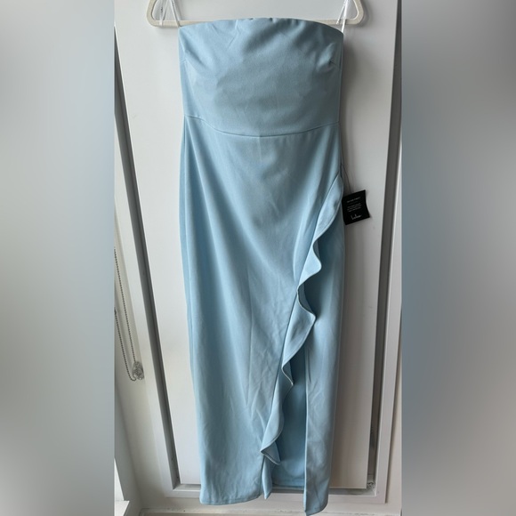 NWT Lulus Light Blue Midi Dress - Picture 4 of 7